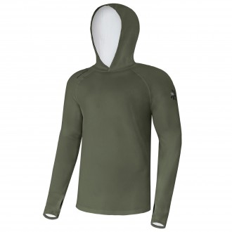 Giants fishing Funkční tričko s dlouhým rukávem UV50+Hoodie Dark Green