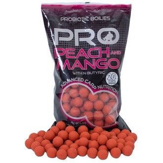 Starbaits boilies Probiotic Peach Mango + N-Butyric 800gr 20mm