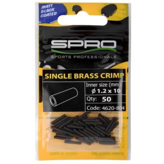 SPRO Matte Black Single Brass Crimp 50ks