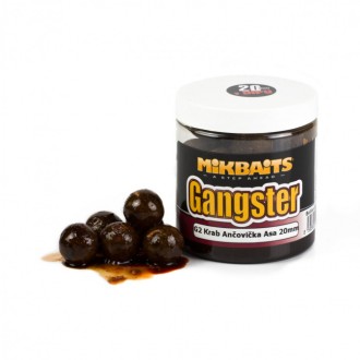Mikbaits Gangster boilie v dipu 250ml G2 Krab Ančovička Asa 20mm