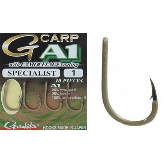 Gamakatsu háčky G-Carp A1 Specialist Hook Camo Brown 10ks