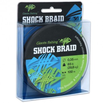 Giants fishing splétaná šňůra Shock Braid Green 100m 0,29mm / 50lb (22,7kg)