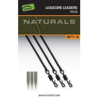 Fox montáž Naturals Leadcore Leaders 75cm 3ks 50lb