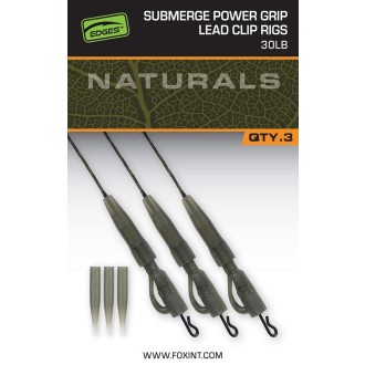 Fox montáž Naturals Submerge Power Grip Lead Clip Leaders 75cm 3ks 30 lb