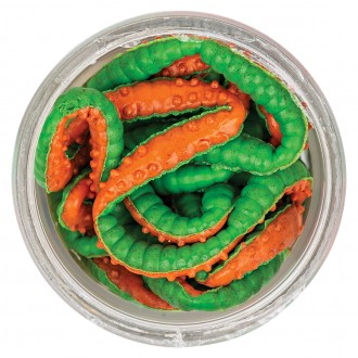 Berkley nástraha PowerBait Power Honey Worm Green/Orange 55 ks